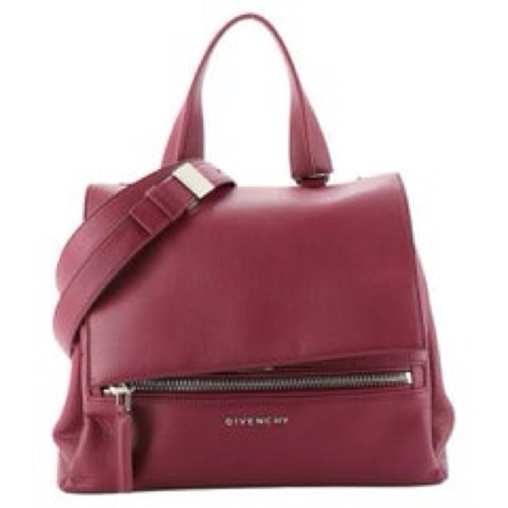 Givenchy Pandora Pure Dark Red Top Handle Front Flap Bag